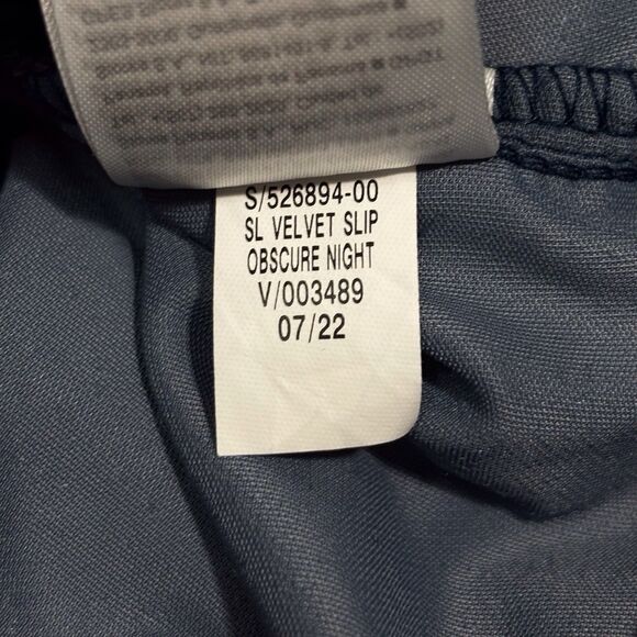 Old Navy Velvet Slip Maxi Dress Womens Large Obscure Night Blue Spaghetti Straps - Picture 11 of 11